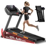 UMAY Fitness Treadmill with 20-Level 20% Auto Incline, Treadmills for Home Auto Folding with Pulse Sensors, 400 LBS Capacity, 4.0HP Quiet Brushless, Max 8.0 MPH