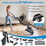 Birdfeel Foldable Exercise Bike, Multifunctional Indoor Stationary Bikes for Home with 8-Level Magnetic Resistance, Quiet Workout Bike with Arm Resistance Bands, LCD Monitor, 300LBS Capacity (Gunmetal)
