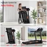 UMAY Fitness Treadmill with 20-Level 20% Auto Incline, Treadmills for Home Auto Folding with Pulse Sensors, 400 LBS Capacity, 4.0HP Quiet Brushless, Max 8.0 MPH