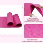 Fitvids 1/2-Inch Thick High Density Foam Exercise Yoga Mat with Carrying Strap, For Cushioning The Body Against Hard Floors, Pink