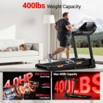 UMAY Fitness Treadmill with 20-Level 20% Auto Incline, Treadmills for Home Auto Folding with Pulse Sensors, 400 LBS Capacity, 4.0HP Quiet Brushless, Max 8.0 MPH