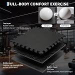 Garvee 24 Pcs 96 Sq ft Exercise Equipment Mats 0.56'' Thick,Interlocking Rubber Gym Flooring Mats,High-Density EVA Foam, Waterproof Non-Slip Exercise Mats for Home Gym & Workout Room, Black