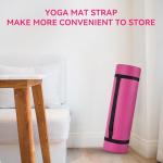 Fitvids 1/2-Inch Thick High Density Foam Exercise Yoga Mat with Carrying Strap, For Cushioning The Body Against Hard Floors, Pink