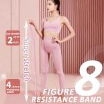 Figure 8 Resistance Band, 2025 New Figure 8 Resistance Bands for Women, Exercise Band with Handles for Working Out, Arm, Back, Fullbody Yoga Pulling Rope, Elastic Stretch Bands（15 LB(Pink)