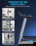 WELLFIT Treadmill with 15% Auto Incline, 400LBS Capacity, Foldable Treadmills with Handlebar, Heart Rate Sensor, LED Display, App Control, 4.0HP Heavy Duty Treadmill for Home, Seniors, Adults, Teens