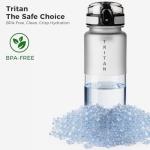 Edmyre 32oz Water Bottle with Chug Lid, Frosted & Clear Tritan BPA-Free, Leakproof, Wide Mouth, Portable Sports Water Bottle for Gym, Office, Travel, Outdoor (Transparent)