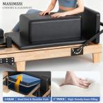 Pilates Reformer 92" Wooden Foldable Reformer Pilates Machine with Springs Pilates Equipment with Jump Board Box 6 Springs for Home Workouts Gym for All Level Users Up to 500 LBS