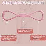 Figure 8 Resistance Band, 2025 New Figure 8 Resistance Bands for Women, Exercise Band with Handles for Working Out, Arm, Back, Fullbody Yoga Pulling Rope, Elastic Stretch Bands（15 LB(Pink)