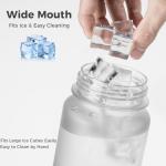 Edmyre 32oz Water Bottle with Chug Lid, Frosted & Clear Tritan BPA-Free, Leakproof, Wide Mouth, Portable Sports Water Bottle for Gym, Office, Travel, Outdoor (Transparent)
