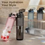 Edmyre 32oz Water Bottle with Chug Lid, Frosted & Clear Tritan BPA-Free, Leakproof, Wide Mouth, Portable Sports Water Bottle for Gym, Office, Travel, Outdoor (Transparent)