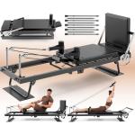 TYRSEN Foldable Pilates Reformer - Reformer Pilates Machine with Springs, Quick-Assembly Pilates Power Gym Equipment for Home Workout & Gym, Pilates Machine with Upgraded Wheels and Jumpboard