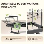 TYRSEN Foldable Pilates Reformer - Reformer Pilates Machine with Springs, Quick-Assembly Pilates Power Gym Equipment for Home Workout & Gym, Pilates Machine with Upgraded Wheels and Jumpboard