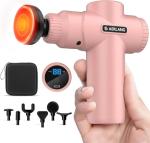 AERLANG Mothers Day Gifts for Mom Massage Gun with Heat Mini Massager Muscle Massager Back Massager for Pain Relief Deep Tissue Body Massager Handheld Massager with a Carrying Case Pink
