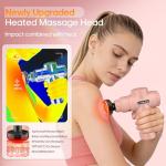 AERLANG Mothers Day Gifts for Mom Massage Gun with Heat Mini Massager Muscle Massager Back Massager for Pain Relief Deep Tissue Body Massager Handheld Massager with a Carrying Case Pink