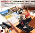 CHAOKE Exercise Bike, Quiet Adjustable Magnetic Stationary Bike for Home Cardio with App Compatible, 350LB Weight Capacity Indoor Cycling Bike with Mat, Large Seat, Digital Display for Home Fitness