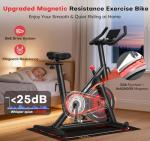 CHAOKE Exercise Bike, Quiet Adjustable Magnetic Stationary Bike for Home Cardio with App Compatible, 350LB Weight Capacity Indoor Cycling Bike with Mat, Large Seat, Digital Display for Home Fitness