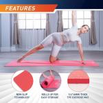 Circuit Fitness by Marcy 1/4-inch (6mm) Non Slip Multi-Purpose Exercise Yoga Mat with Carrying Strap - Sunset Orange