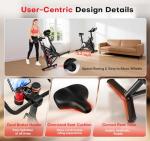 CHAOKE Exercise Bike, Quiet Adjustable Magnetic Stationary Bike for Home Cardio with App Compatible, 350LB Weight Capacity Indoor Cycling Bike with Mat, Large Seat, Digital Display for Home Fitness