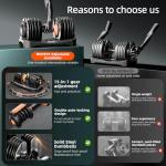 Moveta Adjustable Dumbbells Set of 2，Free Weights Dumbbells Set，Adjustable Dumbbell Set，52.5 lbs pair 105 lbs，15 in 1，for Men/Women Gym Equipment for Home Strength Training Equipment