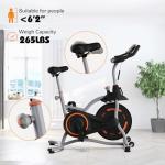 WELLG Exercise Bike Indoor Cycling Bike with Digital Display, Heart Rate Sensors, Phone Mount, 265 LBS Weight Capacity
