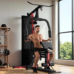 Home Gym System with 160LB Weight Stack, Multifunctional All-in-One Workout Station, Full Body Strength Training System