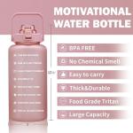 ST-YIBEN 100oz Large Motivational Water Bottle with Time Marker,Leakproof & BPA Free 3 Liters Big Gallon Water Bottle with Straw & Handle Tritan Frosted Water Jug for Women Men to Fitness,Gym,Sports