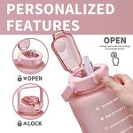 ST-YIBEN 100oz Large Motivational Water Bottle with Time Marker,Leakproof & BPA Free 3 Liters Big Gallon Water Bottle with Straw & Handle Tritan Frosted Water Jug for Women Men to Fitness,Gym,Sports