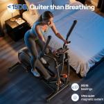 Niceday Elliptical Exercise Machine, Elliptical Machine for Home, Magnetic Elliptical Trainer with 19IN Stride, 16 Resistance Levels, 400LBS Loading Capacity, Support Kinomap APP Brown