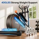 Niceday Elliptical Exercise Machine, Elliptical Machine for Home, Magnetic Elliptical Trainer with 19IN Stride, 16 Resistance Levels, 400LBS Loading Capacity, Support Kinomap APP Brown