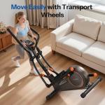 Niceday Elliptical Exercise Machine, Elliptical Machine for Home, Magnetic Elliptical Trainer with 19IN Stride, 16 Resistance Levels, 400LBS Loading Capacity, Support Kinomap APP Brown