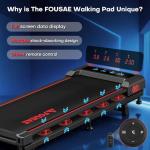 FOUSAE Walking Pad with 10% Incline Treadmills for Home, 4 in 1 6.2MPH Walking Pad Under Desk Treadmill with Full Screen LED Display, 2.75HP Brushless Drive, 12 HIIT Programs, 350 LBS Weight Capacity