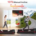 FOUSAE Walking Pad with 10% Incline Treadmills for Home, 4 in 1 6.2MPH Walking Pad Under Desk Treadmill with Full Screen LED Display, 2.75HP Brushless Drive, 12 HIIT Programs, 350 LBS Weight Capacity