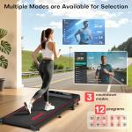 FOUSAE Walking Pad with 10% Incline Treadmills for Home, 4 in 1 6.2MPH Walking Pad Under Desk Treadmill with Full Screen LED Display, 2.75HP Brushless Drive, 12 HIIT Programs, 350 LBS Weight Capacity