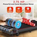 FOUSAE Walking Pad with 10% Incline Treadmills for Home, 4 in 1 6.2MPH Walking Pad Under Desk Treadmill with Full Screen LED Display, 2.75HP Brushless Drive, 12 HIIT Programs, 350 LBS Weight Capacity