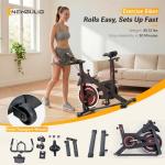 NEWBULIG Exercise Bike with APP, Stationary Bikes for Home, Workout Bike for Adults & Seniors, Cycle Machine, Adjustable Height and Resistance, Low Noise, 265lbs Weight Capacity, Easy Assembly