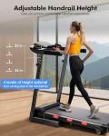 15% Auto Incline Treadmill for Home - Adjustable Height Handle Bar, Folding Treadmills 350LBS Weight Capacity, 3.5HP Heavy Duty Treadmills with Console, Portable Treadmill Running Machine