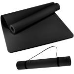 Wimwum Extra Wide Yoga Mat 72"x 32" - Non Slip TPE Exercise Mat for Home Workout, 6mm High-Density Large Yoga Mat for Men & Women, Eco Friendly Pilates & Fitness Floor Mat with Carry Strap, Black