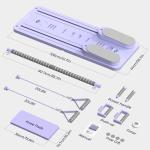 Multifunctional Pilates Board, Pilates Reformer Sets 7-in-1 Foldable Pilates Reformer Machine for Home Workout with Timer, Phone Holder, Push-up Bar, Ab Board, 330LBS Capacity Portable Set, Purple