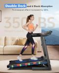 15% Auto Incline Treadmill for Home - Adjustable Height Handle Bar, Folding Treadmills 350LBS Weight Capacity, 3.5HP Heavy Duty Treadmills with Console, Portable Treadmill Running Machine