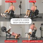 Finer Form GLX Adjustable Weight Bench with Leg Extension and Curl Machine, Total Body Bench for Home Gym, Great for Bench Press, Sit Ups, Preacher Curl, Hip Thrusts and Other Plate-Loaded Exercises