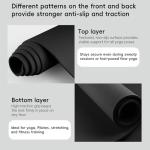 Wimwum Extra Wide Yoga Mat 72"x 32" - Non Slip TPE Exercise Mat for Home Workout, 6mm High-Density Large Yoga Mat for Men & Women, Eco Friendly Pilates & Fitness Floor Mat with Carry Strap, Black