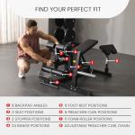 Finer Form GLX Adjustable Weight Bench with Leg Extension and Curl Machine, Total Body Bench for Home Gym, Great for Bench Press, Sit Ups, Preacher Curl, Hip Thrusts and Other Plate-Loaded Exercises