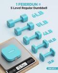 FEIERDUN 5-in-1 Adjustable Dumbbell Set of 2, 12LBS/20LBS Hand Weights for Women, 1s-Adjust Dual-Stable Dumbbell Set for Women Home Gym & Outdoor