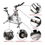 Sunny Health & Fitness Synergy Exercise Bike with 30LB Flywheel, Silent Belt Drive & Magnetic Resistance, Indoor Bicycle with 275 LB User Weight Capacity, Tablet Mount, Adjustable Seats – SF-B1879