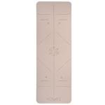 YOGATI® Non Slip Yoga Mat with Alignment Lines. Home Workout Mat for Women, Men and Kids. Thick Yoga Mats with Strap for Pilates and Fitness. Brown and Beige Yoga Mat.