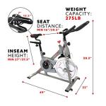 Sunny Health & Fitness Synergy Exercise Bike with 30LB Flywheel, Silent Belt Drive & Magnetic Resistance, Indoor Bicycle with 275 LB User Weight Capacity, Tablet Mount, Adjustable Seats – SF-B1879