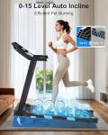 BORGUSI Auto Incline Treadmill - 3.5HP Folding Treadmills with 15% Auto Incline Running Machine for Home, 320 LBS Capacity, 10 MPH Speed, 36 Preset Programs, Bluetooth App, Upgrade LCD Panel