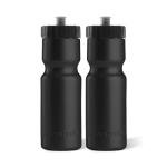 50 Strong Sports Water Bottles 2-Pack – Reusable 22 oz BPA-Free Plastic Bottles with Pull Top Cap – Made in USA – Top Rack Dishwasher Safe – Fits Most Bike Cages Brand - Black