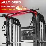 Birdfeel Multi-Function 2000LB Smith Machine Power Cage, Home Gym Squat Rack Featuring LAT Pulldown, Dual Pulley Cable Crossover, Pegboard and Attachments, Gym-Quality Power Rack