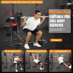 OPPSDECOR 900LBS Pro Weight Bench with Squat Rack | Easy Assembly | Flat Incline Decline Bench Press Set with Leg Developer & Preacher Curl, Heavy Duty Full-Body Home Gym Workout Station